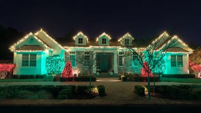 Christmas Lights Hanging in Overland Park, KS