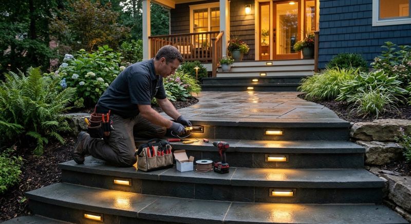 Courtyard Light Installation in Kansas City, MO