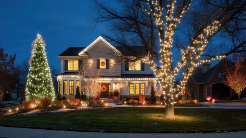 Holiday Lights Hanging in Overland Park, KS